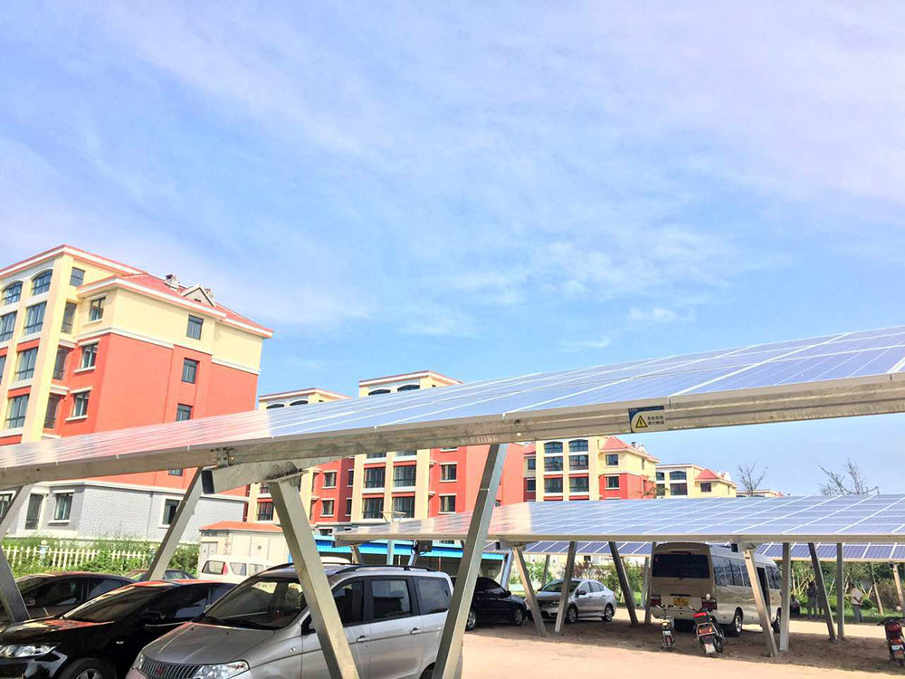 青島膠州光伏扶貧項目----光伏車棚項目